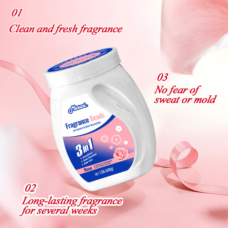 1. Laundry fragrance beads use deodorization technology to effectively decompose odor molecules.
2. Microcapsule blasting technology allows clothes to retain fragrance for a long time.
3. Clothing deodorizing beads can effectively remove sweat stains and body odor that are difficult to remove.
4. Effectively soften fabrics, prevent static electricity, and prevent clothing from clumping.
5. Super value combination pack, suitable for home use, safe and easy-to-melt formula.