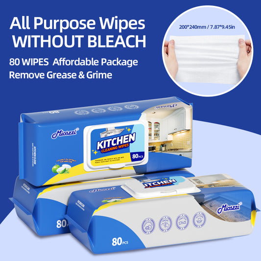 1. An efficient way to remove oil, surpassing traditional rags and degreasers, easily dealing with stubborn oil stains.
2. Effectively removes oil, dirt, and sticky fingerprints on countertops, appliances, and stoves, giving them a clean luster.
3. Contains no bleach and irritants, and gently cares for hands while providing excellent cleaning results.
4. Disposable cleaning wipes, throw away after use, ensuring freshness and hygiene every time you use them.