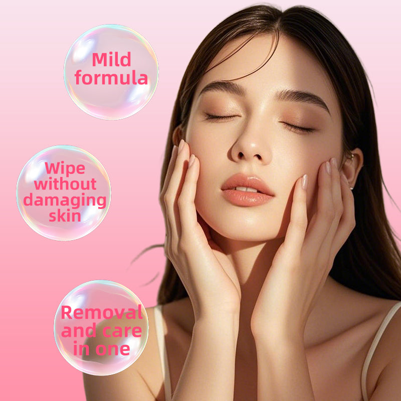 1. Easily removes makeup, sweat, and oil, leaving skin refreshed and comfortable.
2. Suitable for a wide range of people, both men and women can use it.
3. Hypoallergenic formula, made with mild cleansers, pure water,r and skin-friendly ingredients such as vitamin E.
4. Oil-free cleansing, contains hyaluronic acid, and gentle exfoliation.
5. Simple and convenient cleansing facial wipes, the best choice when traveling or too tired.