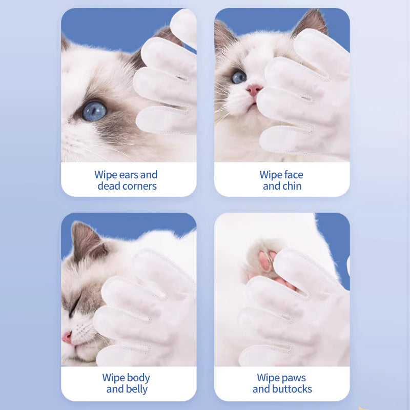 1. General purpose wipes that can be used to clean skin and hair.
2. Pure water wipes, gentle formula, hypoallergenic, safe for sensitive skin.
3. Antibacterial deodorizing wipes, effectively reduce dog dander, remove dirt and bacteria.
4. Bag-packed glove wipes, highly hydrophilic and not easy to leak, keep pets fresh during travel.
5. Widened and enlarged glove wipes, more convenient to clean the whole body of the pet.