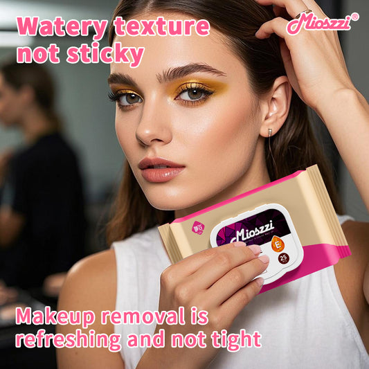 1. Makeup remover wipes with vitamin E to cleanse and moisturize skin.
2. Hypoallergenic formula without added fragrance and harsh chemicals.
3. Effectively removes dirt, oil, and makeup, leaving your face feeling fresh, moisturized, and clean.
4. Smooth texture of flat facial cleansing wipes with low friction to ensure no damage to the stratum corneum.
5. Best facial cleansing wipes for cleansing, moisturizing and soothing.