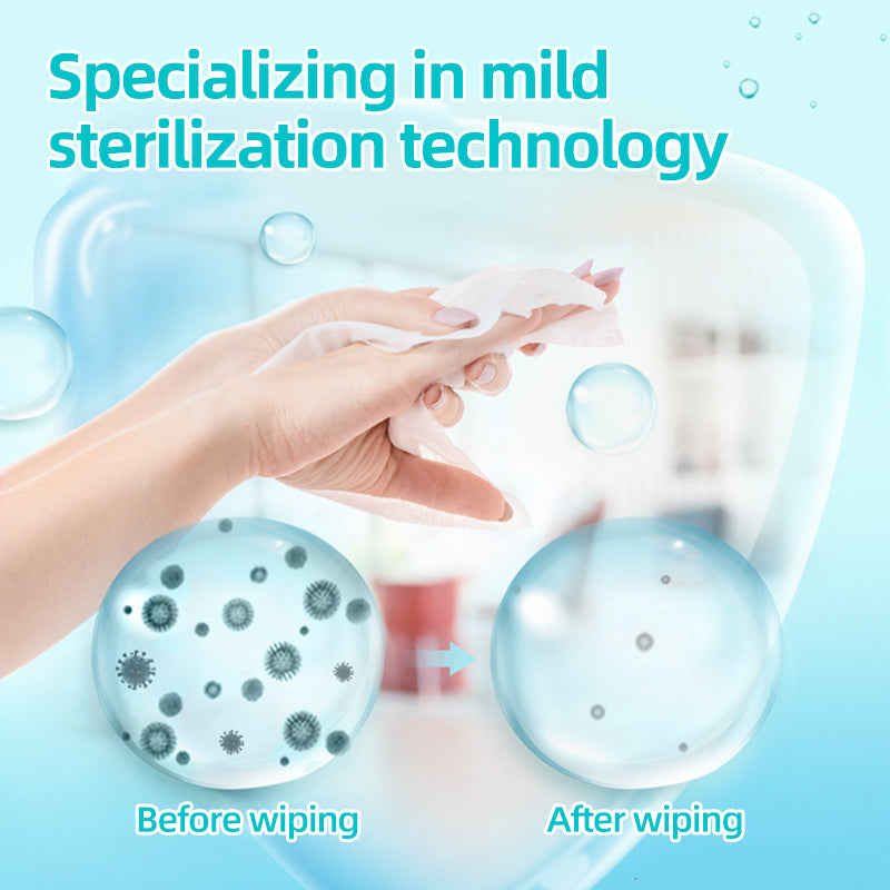 1. Hypoallergenic formula, bleach-free, wipe baby toys with confidence.
2. EDI pure water wipes, cleans, and moisturizes the skin.
3. Can clean and kill 99.9% of viruses and bacteria, use hygienic wipes to wipe door handles, toilet fixtures, glass doors and mirrors.
4. Weakly acidic pH formula, effectively reducing irritation to the skin.
5. Alcohol-free antibacterial wipes are a great way to keep hands and surfaces clean at home, work, or on the go.