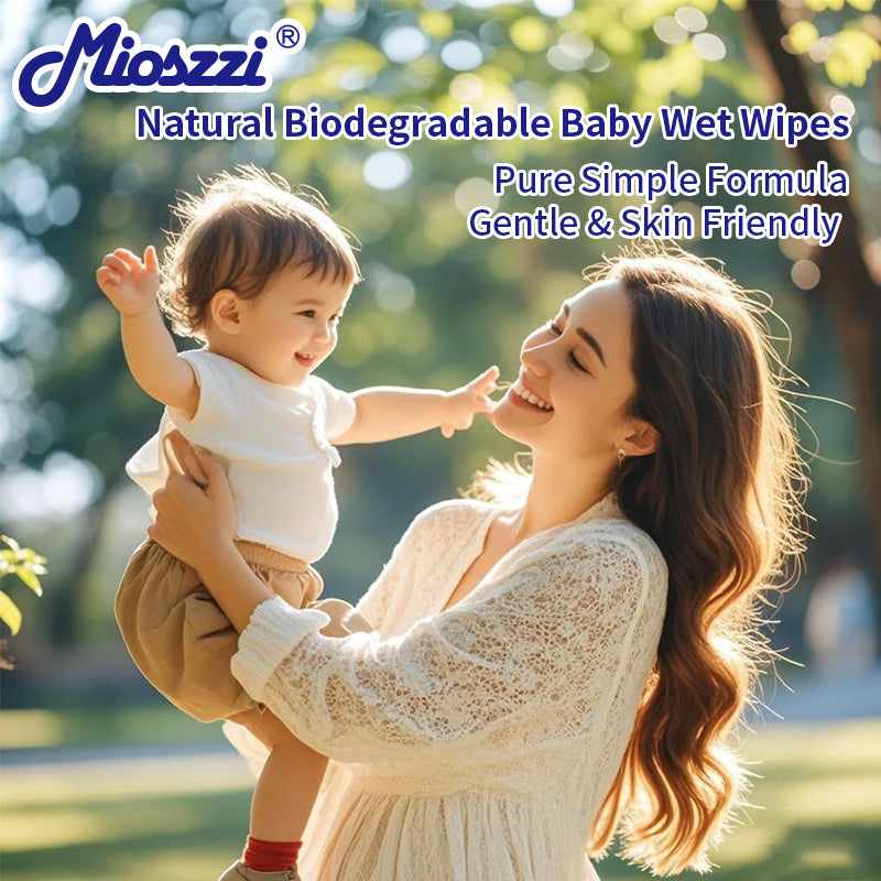 Mioszzi baby wipes are weakly acidic, which can moisturize and protect the baby's delicate skin without damaging the baby's skin barrier.