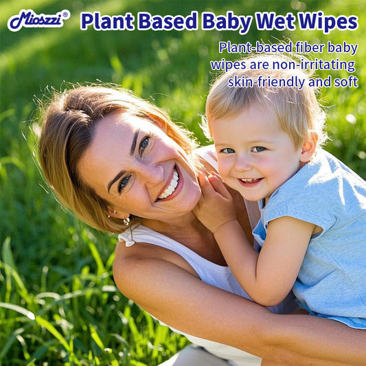 Mioszzi baby water wipes have a weak acid pH value close to baby's skin, no additives, no fluorescent agent, gentle and non-irritating, moisturizing baby's tender skin and protecting baby's health.