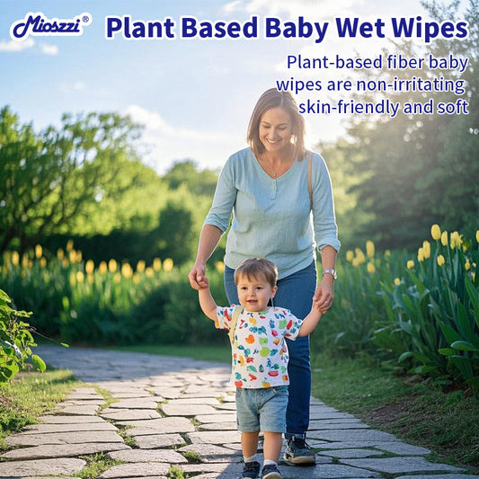 Use Mioszzi's baby wet wipes, which are environmentally friendly plant-based fibers, soft and durable, and double-layer seals to lock in moisture and increase the service life. 