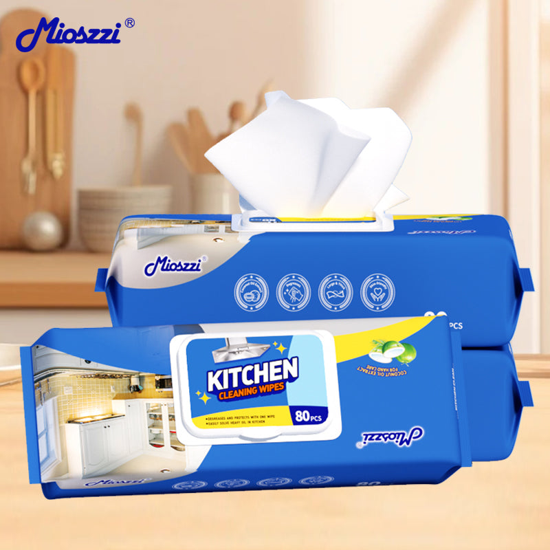 Mioszzi kitchen wipes have added some synergistic ingredients, such as adding coconut oil extract, lemon scent. 