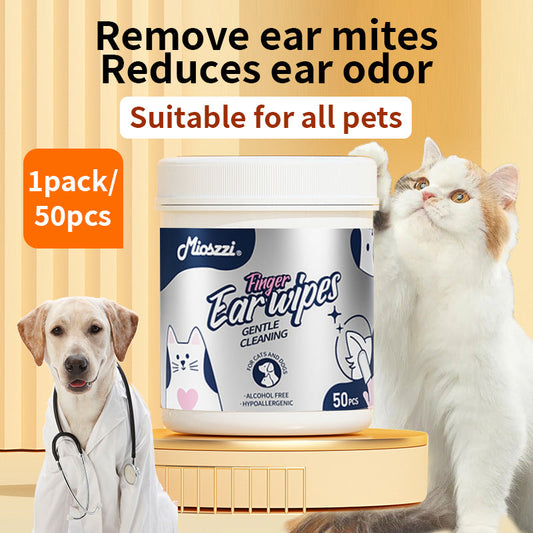 🐶 Is it difficult to clean your pet's ears? Mioszzi finger wipes give you an easy solution!