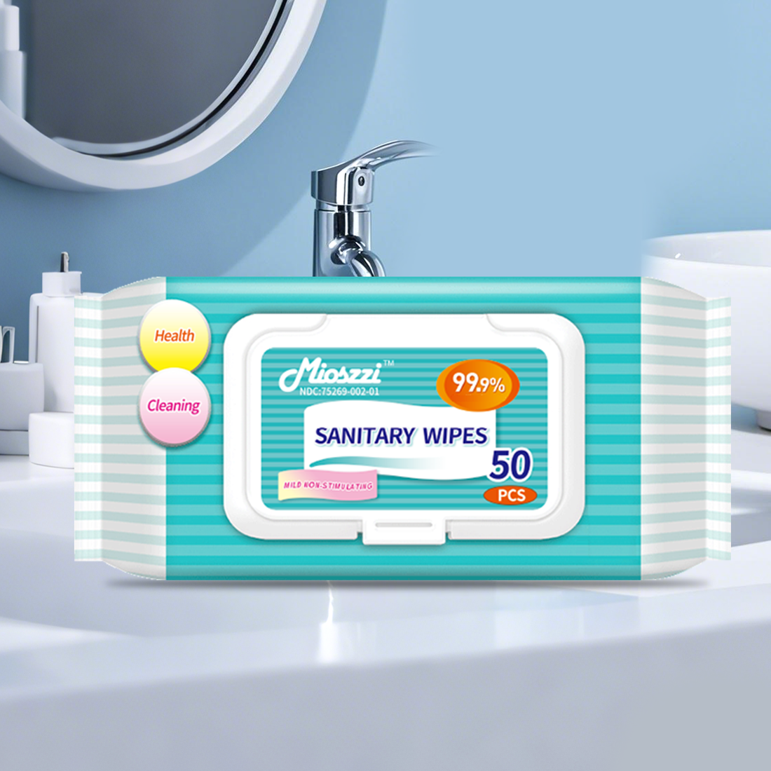 Where are Mioszzi sanitary wipes suitable for? Can they be used to wipe the face or hands?