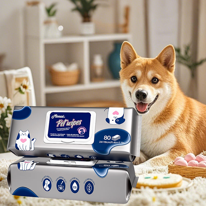 Using Mioszzi pet wet&nbsp;wipes to wipe pets is more convenient than bathing