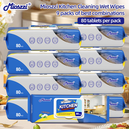 Easy to clean the kitchen, 80 pieces of thickened large kitchen cleaning wipes save you time and effort