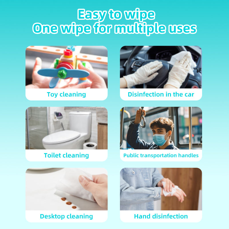 1. No preservatives, fresh fragrance, safe and reliable.

2. Plant-based non-woven fabric, soft and thick, not easy to tear.

3. Professional antiviral and antibacterial wipes, prevent cross contamination.

4. Suitable for home, office and outdoor use.

5. The flip-top packaging design makes it easy to use with one hand.

6.Naturally antibacterial, kills bacteria naturally.