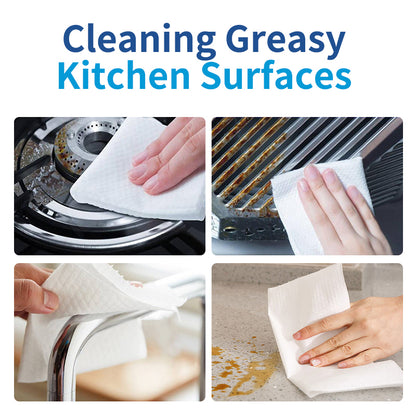 6 Packs Special Package Mioszzi Kitchen Cleaning Wet Wipes Quickly Dissolve Limescale & Soap Scum Bleach-free Non-irritating Formula Gentle and Gentle on Hands Thickened Material Deep Cleaning Must-have for Bathroom Renovation Multi-surface Cleaning Wipes