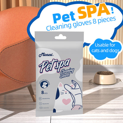 1. Gently removes dirt, debris and odors. Super strong deodorizing ability.

2. Infused with fermented coconut oil, nourishes and smoothes hair.

3. Removes sweat and dirt while fighting bacteria.

4. Fresh coconut scent calms and soothes pets' emotions, making pets fall in love with cleaning.

5. Multi-purpose pet glove wipes for cleaning body and ear wax.