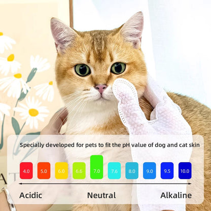1. Gently removes dirt, debris and odors. Super strong deodorizing ability.

2. Infused with fermented coconut oil, nourishes and smoothes hair.

3. Removes sweat and dirt while fighting bacteria.

4. Fresh coconut scent calms and soothes pets' emotions, making pets fall in love with cleaning.

5. Multi-purpose pet glove wipes for cleaning body and ear wax.