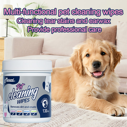 1. Infused with aloe vera and vitamin E, it effectively moisturizes skin and hair when cleansing.
2. Pet-friendly wipes, no dye, no bleach.
3. Safely removes sweat, body oil, and dirt while deodorizing surfaces and fighting bacteria.
4. Ultra-powerful, deep cleans, and itch-free.
5. Intensely cleanse eyes, ears, mouth, and facial stains.