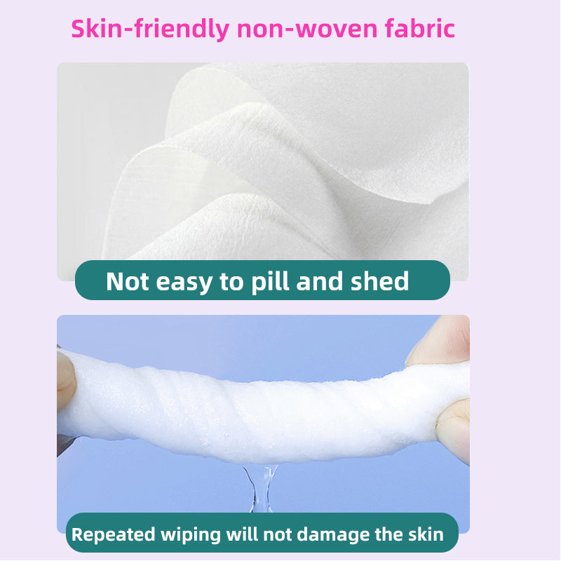 1. Suitable for a wide range of people, suitable for sensitive skin, aging skin.

2. Plant-based wipes, gentle and non-irritating.

3. No dyes, artificial fragrances, safer to use.

4. Simple makeup remover wipes, gently clean the skin and remove waterproof makeup.

5. Mild weak acid formula, maintain skin PH balance.