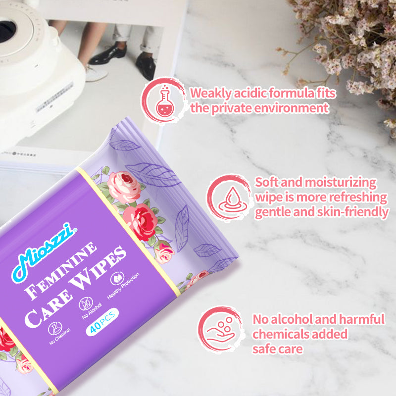 1. Mild and weakly acidic, it will not disrupt the immune balance of the private parts.

2. Mild formula, no chemical additives, no fragrance, no irritation.

3. Super soft non-woven fabric, skin-friendly touch, reducing friction on sensitive skin.

4. Multi-purpose, suitable for cleaning after sweating during exercise and after intimacy.

5. Deodorant body wipes can effectively eliminate dirt, grime, and sweat.

6. It can be easily put into the bag when going out, without taking up space.
