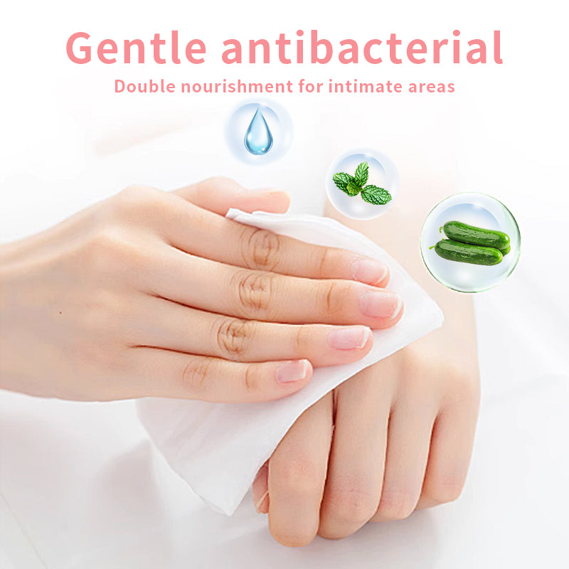 1. EDI-purified water is the main ingredient, soothing and moisturizing the skin.

2. Gentle and safe, does not contain preservatives and alcohol, and is friendly to sensitive skin.

3. Hypoallergenic formula, gentle and non-irritating.

4. Multi-purpose wipes, suitable for cleaning during menstruation and after long activities.

5. 40 pieces of small package design, convenient for travel.