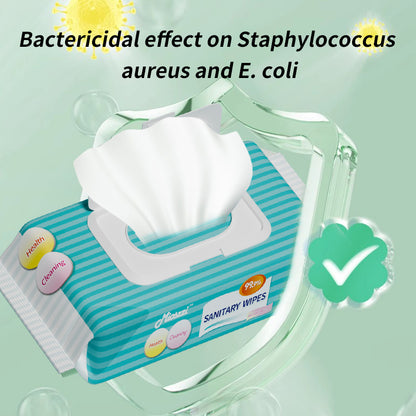 1. Selected formula, free of harsh chemicals, skin-friendly wipes, premium non-woven fabric, soft, absorbent, and not easy to tear.

2. Suitable for wiping the body and private parts to eliminate odor, pet-friendly cleaning and disinfecting wipes.

3. Can be used for bathroom cleaning, and remove 99.9% of surface allergens.

4. Kill bacteria and germs, clean open wounds and surrounding skin, and reduce pain and chance of infection.

5. Hygienic antiseptic wipes can be cleaned and disinfected in one step, wh