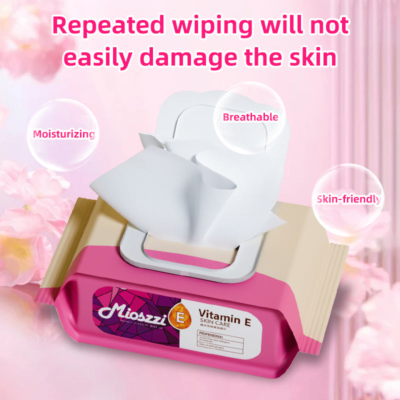 1. Makeup remover wipes that easily remove eye, face and neck makeup.

2. Alcohol-free, effectively reducing irritation to the skin.

3. Gentle formula with hyaluronic acid to moisturize and condition the skin.

4. Disposable large-size daily facial makeup remover wipes.

5. Suitable for people with neutral, mature and acne-prone skin.