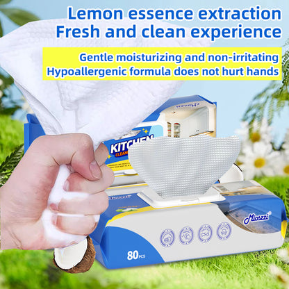 1. Alcohol-free formula to reduce skin irritation.

2. Strong cleaning power to remove stubborn stains and daily dirt.

3. Multipurpose wipes to clean and restore car interiors, home and office surfaces.

4. Coconut scented kitchen cleaning wipes, designed to remove grease and oil.

5. High quality non-woven fabric, will not leave streaks, stains or lint when wiping.