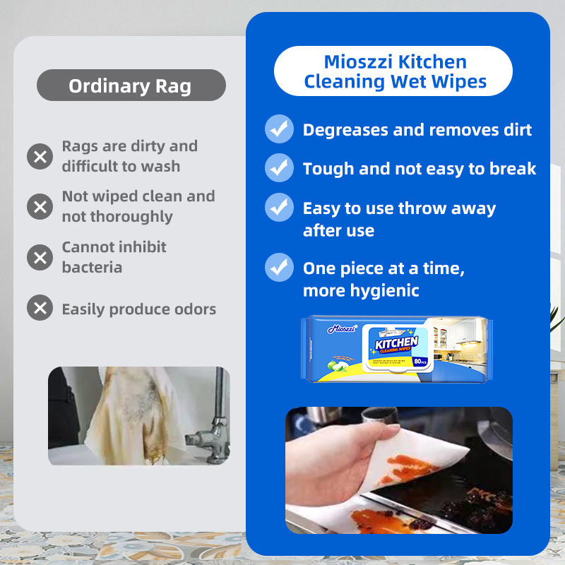 1. Alcohol-free formula to reduce skin irritation.

2. Strong cleaning power to remove stubborn stains and daily dirt.

3. Multipurpose wipes to clean and restore car interiors, home and office surfaces.

4. Coconut scented kitchen cleaning wipes, designed to remove grease and oil.

5. High quality non-woven fabric, will not leave streaks, stains or lint when wiping.