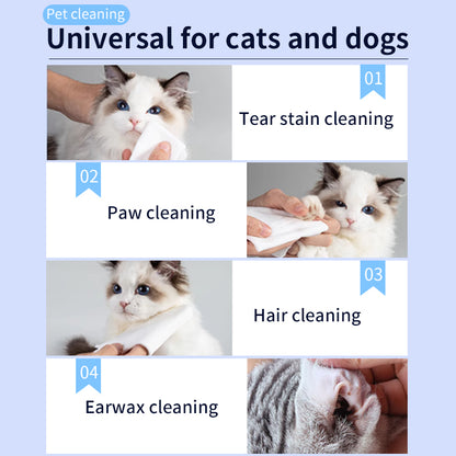 1. Natural organic ingredients, gentle plant formula, care for the health of pets.
2. Wipes can remove loose hairs and dirt for quick cleaning.
3. Wipe away environmental allergens or irritants to reduce dog dander well.
4. The added witch hazel extract can moisturize dry skin without rinsing, which is convenient and hygienic.
5. Universal wipes for puppies and large dogs.