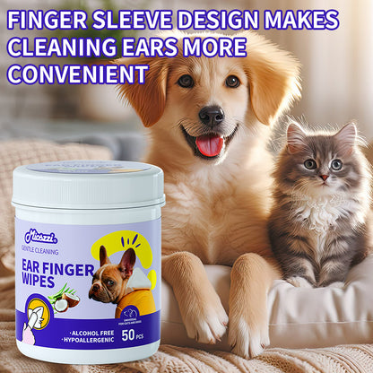 1、Mioszzi ear finger wipes for dogs , cats and other small animals.

2、Gently remove ear wax, debris, sooths and deodorizes , relieve ear itching and inflammation.

3、Diversity of usage，can be used to clean ears, teeth and around eyes.

4、All natural ingredients, alcohol free ,gentle and non-irritating, protecting the health of pets.

5、Wider and larger finger sleeve, pearl pattern design, cleans more thoroughly.