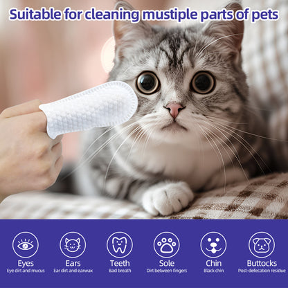 1、Mioszzi ear finger wipes for dogs , cats and other small animals.

2、Gently remove ear wax, debris, sooths and deodorizes , relieve ear itching and inflammation.

3、Diversity of usage，can be used to clean ears, teeth and around eyes.

4、All natural ingredients, alcohol free ,gentle and non-irritating, protecting the health of pets.

5、Wider and larger finger sleeve, pearl pattern design, cleans more thoroughly.