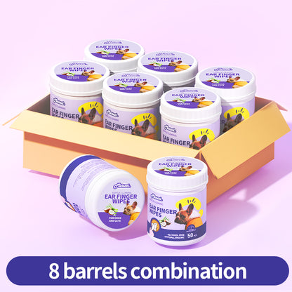 1、Mioszzi ear finger wipes for dogs , cats and other small animals.

2、Gently remove ear wax, debris, sooths and deodorizes , relieve ear itching and inflammation.

3、Diversity of usage，can be used to clean ears, teeth and around eyes.

4、All natural ingredients, alcohol free ,gentle and non-irritating, protecting the health of pets.

5、Wider and larger finger sleeve, pearl pattern design, cleans more thoroughly.