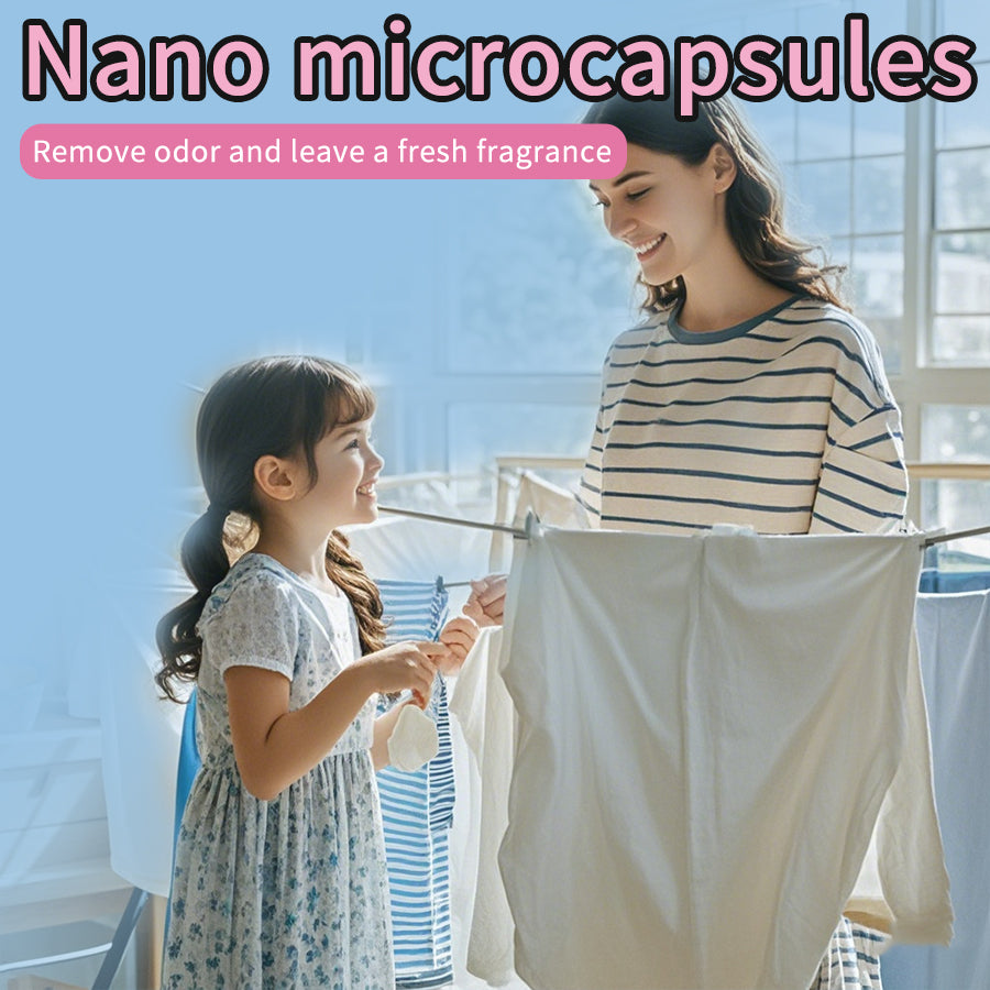 1. Smooth, fragrance retention, and color protection in one.

2. Use laundry fragrance beads to effectively prevent fabric damage.

3. It can effectively remove sweat stains that are difficult to remove.

4. Use deodorant beads to enhance freshness and maintain a good mood all day long.

5. Safe for all loads including towels, active wear and children's sleepwear.