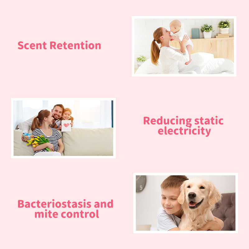 1. Laundry fragrance beads using deodorant technology effectively decompose odor molecules.

2. Microcapsule blasting technology allows clothes to retain fragrance for a long time.

3. Deodorant beads used for clothes can effectively remove sweat stains that are difficult to remove.

4. Effectively soften fabrics, anti-static to prevent clothing from clumping.

5. Value pack combination suitable for home use, large quantity and affordable price.