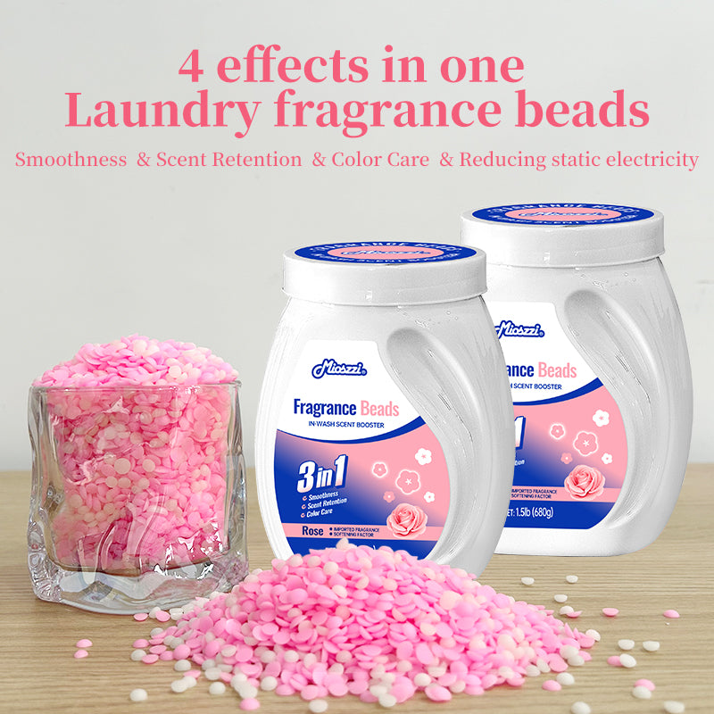 1. Laundry fragrance beads using deodorant technology effectively decompose odor molecules.

2. Microcapsule blasting technology allows clothes to retain fragrance for a long time.

3. Deodorant beads used for clothes can effectively remove sweat stains that are difficult to remove.

4. Effectively soften fabrics, anti-static to prevent clothing from clumping.

5. Value pack combination suitable for home use, large quantity and affordable price.