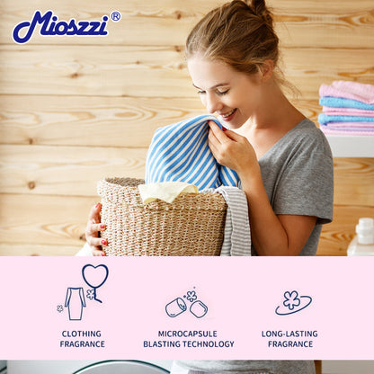 1. Laundry fragrance beads using deodorant technology effectively decompose odor molecules.

2. Microcapsule blasting technology allows clothes to retain fragrance for a long time.

3. Deodorant beads used for clothes can effectively remove sweat stains that are difficult to remove.

4. Effectively soften fabrics, anti-static to prevent clothing from clumping.

5. Value pack combination suitable for home use, large quantity and affordable price.