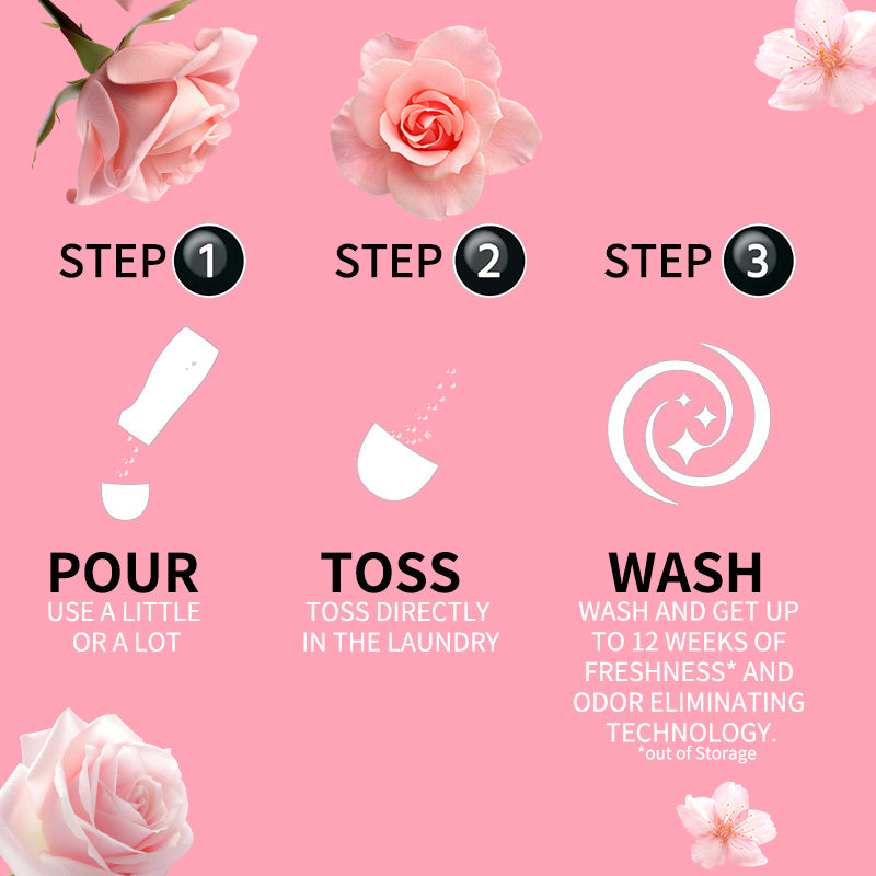 1、1.5lb large barrel for family use, large quantity and affordable.

2、Smoothness、scent retention and color care three effects in one.

3、Effectively prevent the&nbsp;clothing from clumping, remove static electricity and help the clothing to restore its&nbsp;natural elasticity and softness to the skin.

4、 Fragrant floral fragrance, cherry blossom and rose fragrance linger, makes clothes Long-lasting fragrance.

5、Safe on all washing machines and safe on all fabrics.