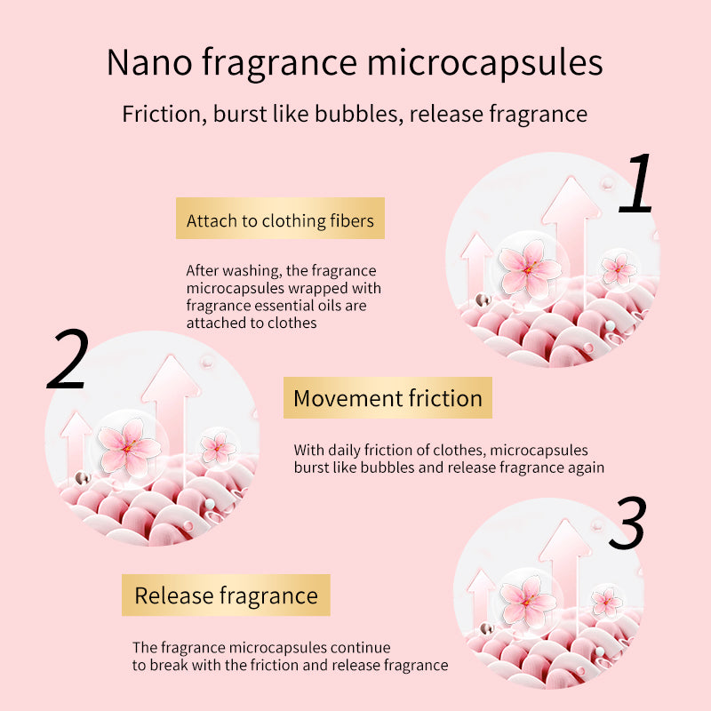1、1.5lb large barrel for family use, large quantity and affordable.

2、Smoothness、scent retention and color care three effects in one.

3、Effectively prevent the&nbsp;clothing from clumping, remove static electricity and help the clothing to restore its&nbsp;natural elasticity and softness to the skin.

4、 Fragrant floral fragrance, cherry blossom and rose fragrance linger, makes clothes Long-lasting fragrance.

5、Safe on all washing machines and safe on all fabrics.