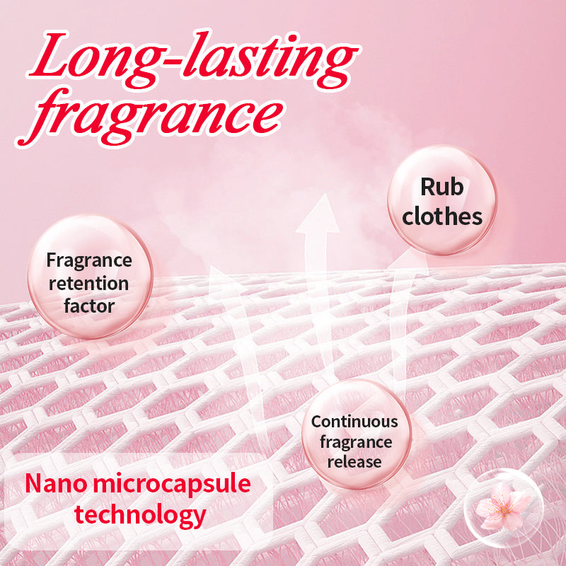 1. Laundry fragrance beads use deodorization technology to effectively decompose odor molecules.

2. Microcapsule blasting technology allows clothes to retain fragrance for a long time.

3. Clothing deodorizing beads can effectively remove sweat stains and body odor that are difficult to remove.

4. Effectively soften fabrics, prevent static electricity, and prevent clothing from clumping.

5. Super value combination pack, suitable for home use, safe and easy-to-melt formula.