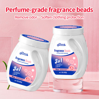 1. Laundry fragrance beads use deodorization technology to effectively decompose odor molecules.

2. Microcapsule blasting technology allows clothes to retain fragrance for a long time.

3. Clothing deodorizing beads can effectively remove sweat stains and body odor that are difficult to remove.

4. Effectively soften fabrics, prevent static electricity, and prevent clothing from clumping.

5. Super value combination pack, suitable for home use, safe and easy-to-melt formula.