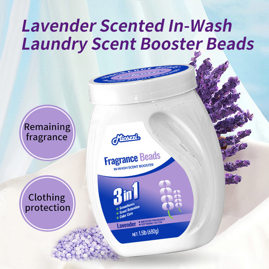 1. Smooth, fragrant, and color protection in one.

2. Clothing deodorant beads can effectively remove sweat stains that are difficult to remove.

3. The rich lavender scent is like traveling through a lavender garden, calming your mood.

4. Colloidal particle microcapsule technology makes the fragrance of clothes last.

5. Effectively prevent clothing from caking and remove static electricity.