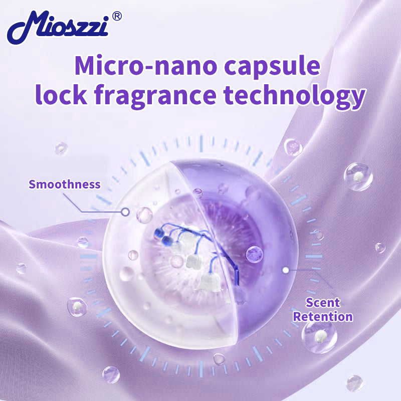 1. Laundry fragrance beads using deodorant technology effectively decompose odor molecules.

2. Microcapsule blasting technology allows clothes to retain fragrance for a long time.

3. Deodorant beads used for clothes can effectively remove sweat stains that are difficult to remove.

4. Effectively soften fabrics, anti-static to prevent clothing from clumping.

5. Value pack combination suitable for home use, large quantity and affordable price.