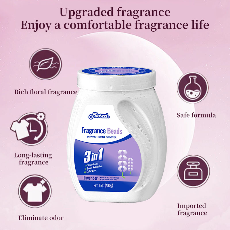 1. Laundry fragrance beads using deodorant technology effectively decompose odor molecules.

2. Microcapsule blasting technology allows clothes to retain fragrance for a long time.

3. Deodorant beads used for clothes can effectively remove sweat stains that are difficult to remove.

4. Effectively soften fabrics, anti-static to prevent clothing from clumping.

5. Value pack combination suitable for home use, large quantity and affordable price.