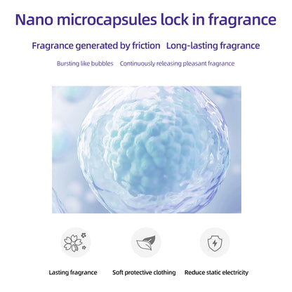 1. Powerful function, effective softening of fabrics, anti-static.

2. Hypoallergenic formula, safe to use for sensitive skin.

3. Laundry freshener that stays away from odor troubles.

4. Colloidal microcapsule technology, rubbing clothes to keep fragrance for a long time.

5. Large package suitable for home use, large quantity and affordable price.