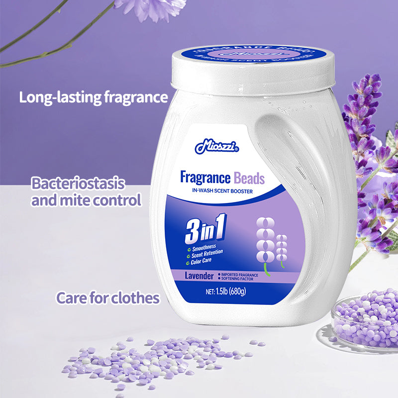 1. Laundry fragrance enhancer beads that can be used as air freshener.

2. Fragrance enhancer beads that effectively remove room odors.

3. Air freshener and home fragrance for house, car or gym.

4. Material-friendly formula, safe for pet families.

5. 1.5 lb bucket, suitable for home use, large quantity and affordable price.