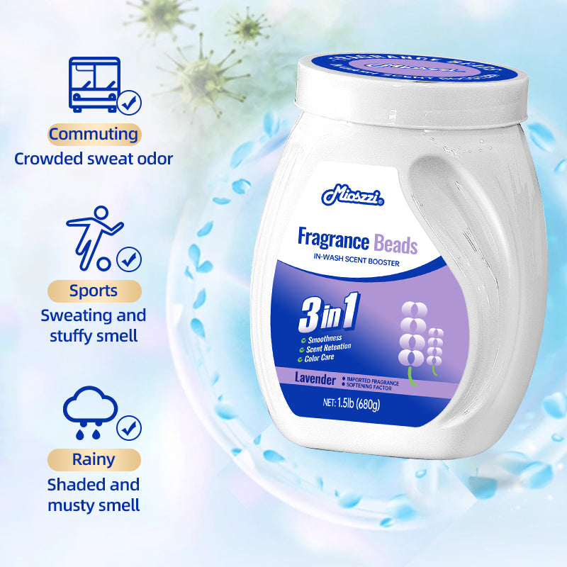 1. Powerful, effectively softens fabrics and reduces static electricity.

2. Hypoallergenic formula, safe for sensitive skin.

3. Laundry freshener that stays away from sweat and odor troubles.

4. Colloidal microcapsule technology, rub clothes and rub to produce fragrance.

5. Large packaging is suitable for home use, affordable, and relieves olfactory fatigue.