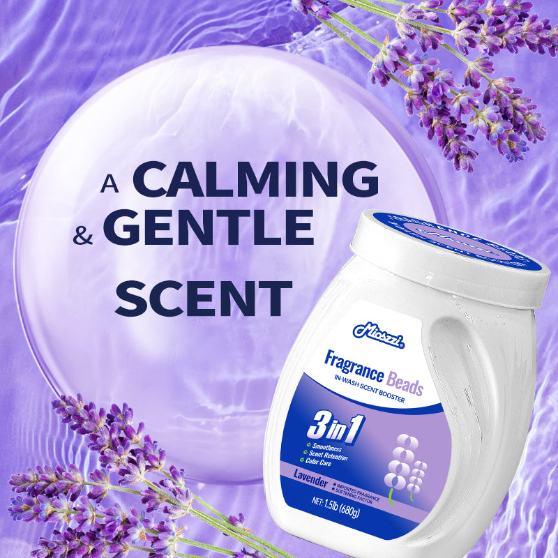 1. Laundry fragrance enhancer beads that can be used as air freshener.

2. Fragrance enhancer beads that effectively remove room odors.

3.Available in three scents: ocean, lavender and cherry blossom, with long-lasting fragrance.

4. Air freshener and home fragrance for house, car or gym.

5. Material-friendly formula, safe for pet families.

6. 1.5 lb bucket, suitable for home use, large quantity and affordable price.