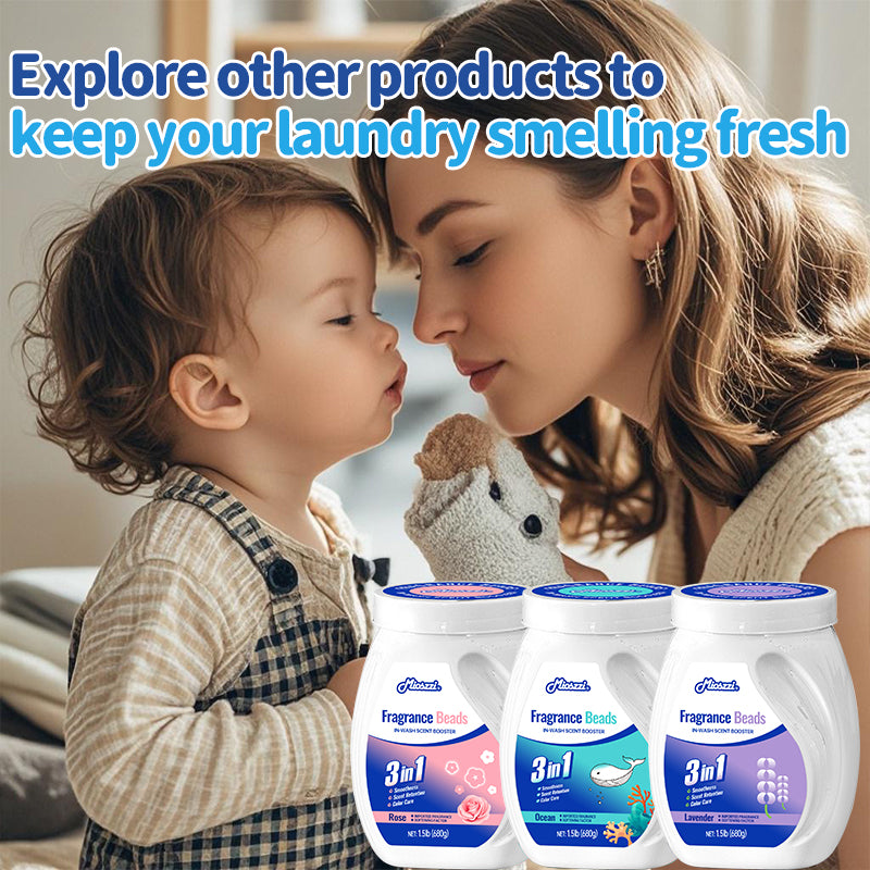 1. Laundry fragrance enhancer beads that can be used as air freshener.

2. Fragrance enhancer beads that effectively remove room odors.

3.Available in three scents: ocean, lavender and cherry blossom, with long-lasting fragrance.

4. Air freshener and home fragrance for house, car or gym.

5. Material-friendly formula, safe for pet families.

6. 1.5 lb bucket, suitable for home use, large quantity and affordable price.