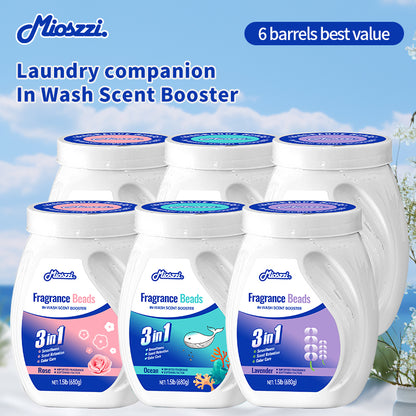 1. Laundry fragrance enhancer beads that can be used as air freshener.

2. Fragrance enhancer beads that effectively remove room odors.

3.Available in three scents: ocean, lavender and cherry blossom, with long-lasting fragrance.

4. Air freshener and home fragrance for house, car or gym.

5. Material-friendly formula, safe for pet families.

6. 1.5 lb bucket, suitable for home use, large quantity and affordable price.
