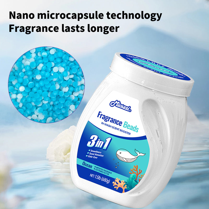 1. Smooth, fragrance, and color protection in one.

2. Clothing deodorizing beads can effectively remove hard-to-remove sweat stains.

3. The sea breeze fragrance produced by the collision of cedar and amber keeps the clothes fragrant.

4. Colloidal particle microcapsule technology keeps the fragrance of clothes for a long time.

5. Effectively prevent clothing from caking and remove static electricity.