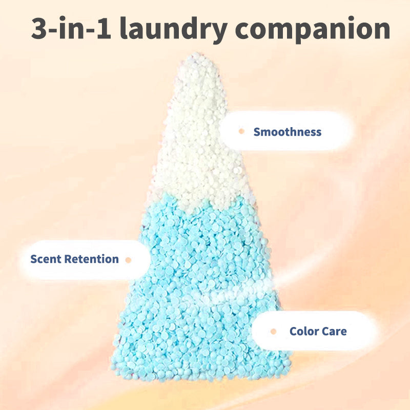 1. Smooth, fragrance, and color protection in one.

2. Clothing deodorizing beads can effectively remove hard-to-remove sweat stains.

3. The sea breeze fragrance produced by the collision of cedar and amber keeps the clothes fragrant.

4. Colloidal particle microcapsule technology keeps the fragrance of clothes for a long time.

5. Effectively prevent clothing from caking and remove static electricity.