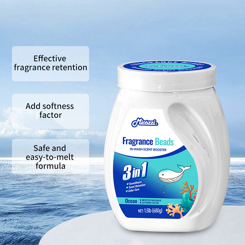 1. Laundry fragrance beads use deodorizing technology to effectively decompose odor molecules.

2. Microcapsule sandblasting technology allows clothes to retain fragrance for a long time.

3. Clothing deodorizing beads can effectively remove sweat stains that are difficult to remove.

4. Effectively soften fabrics, prevent static electricity, and prevent clothes from clumping.

5. Super value combination pack, suitable for home use, safe and easy-to-melt formula.